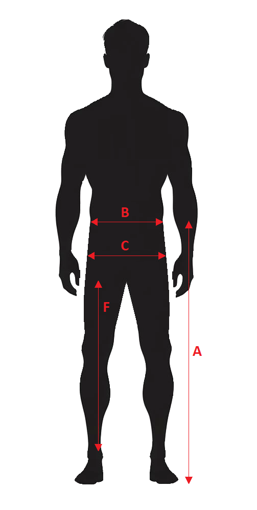 Men pants measurement silhouette